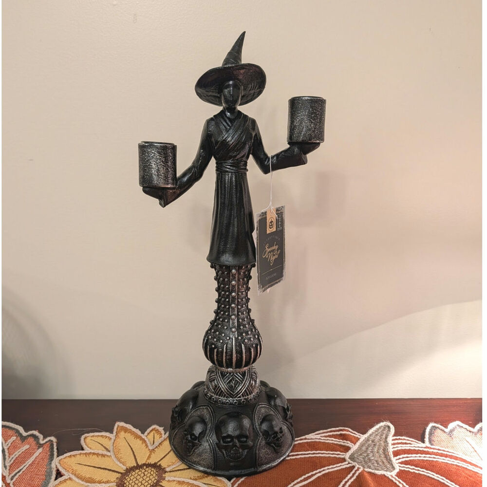 Spooky Night Witch Candle Holder Halloween Gothic Decor Pottery Barn Inspo 2026